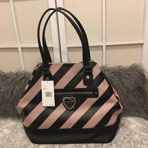 NWT! Betsey Johnson Blush and Black Tote